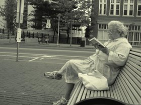 cambridge bench woman reading